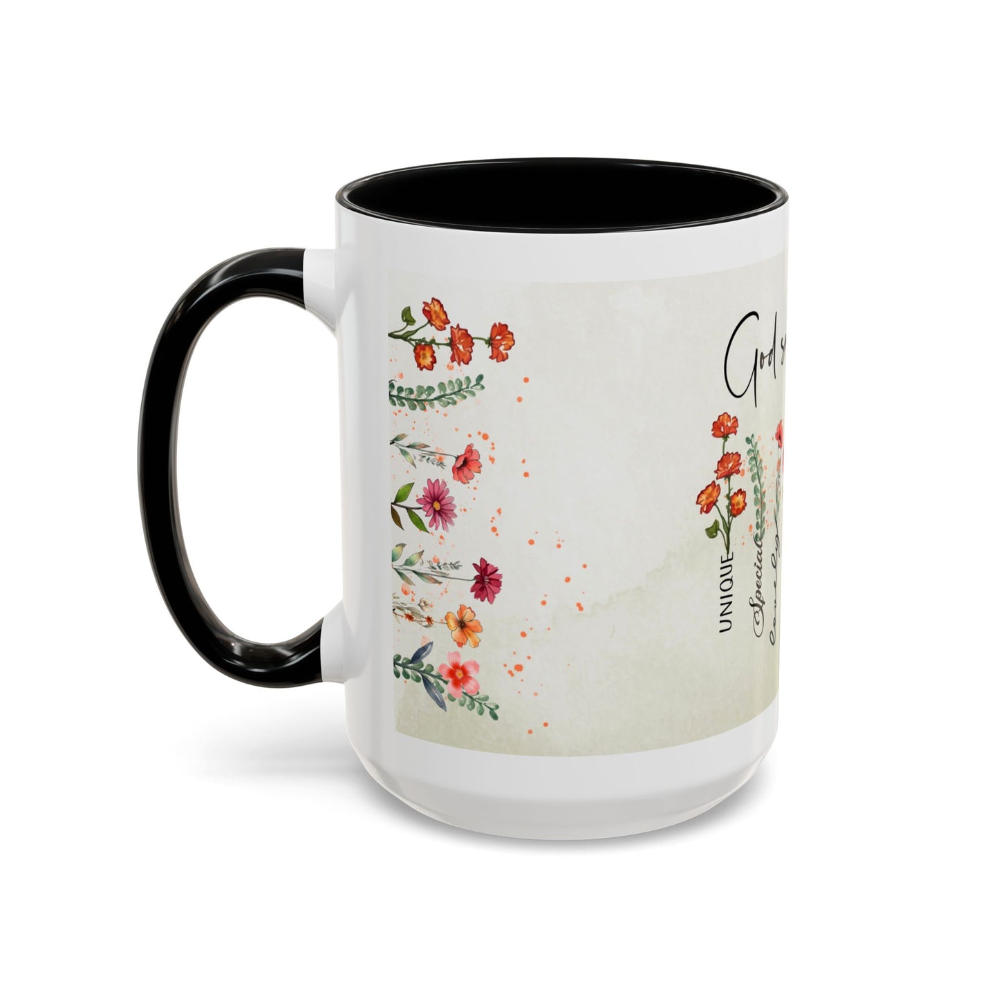 Inspirational Floral Coffee Mug — "God Says You Are" Ceramic Accent Mug (11/15 oz)