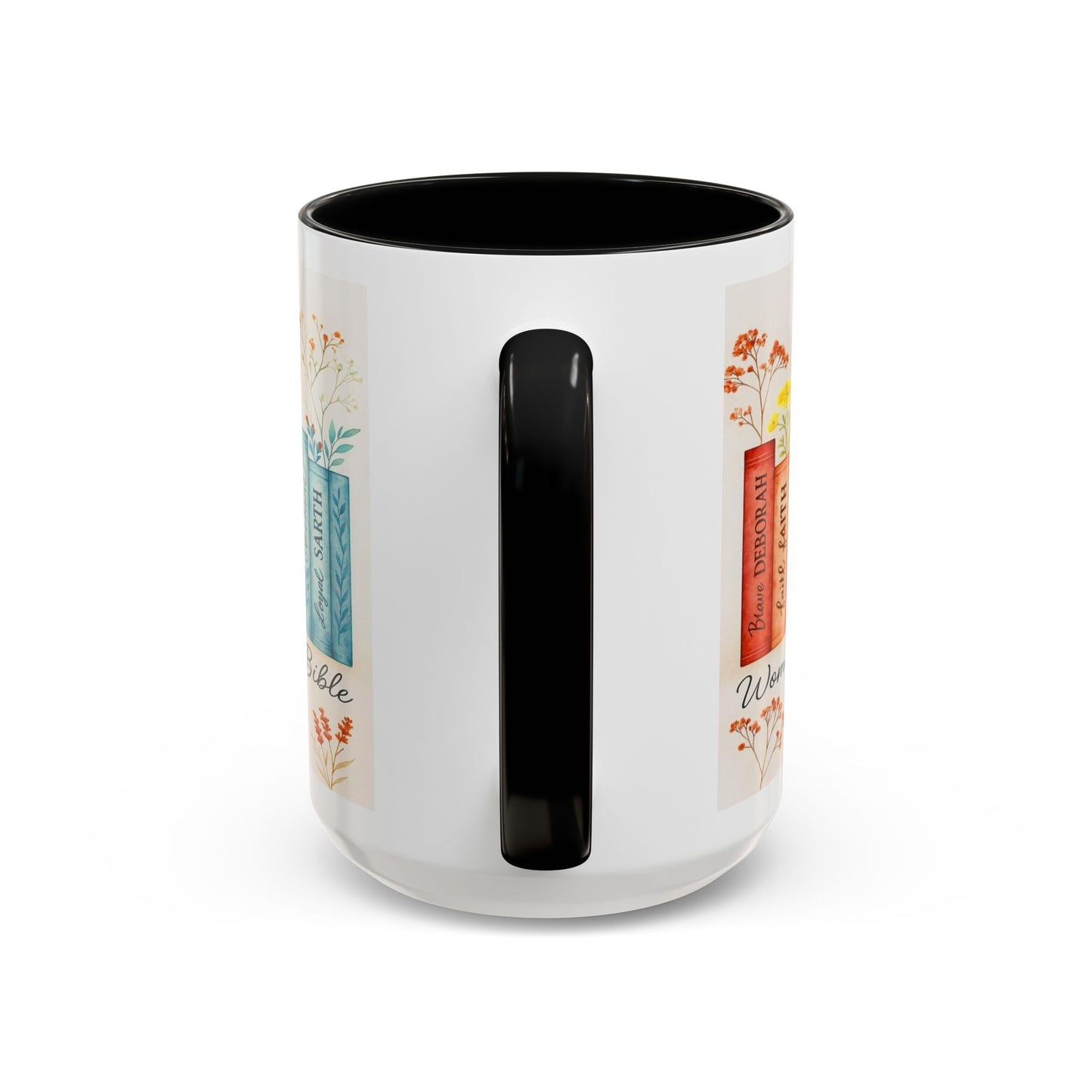 Bible Women Coffee Mug — Floral Illustrated Books Design (11/15 oz)