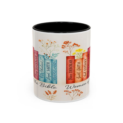 Bible Women Coffee Mug — Floral Illustrated Books Design (11/15 oz)